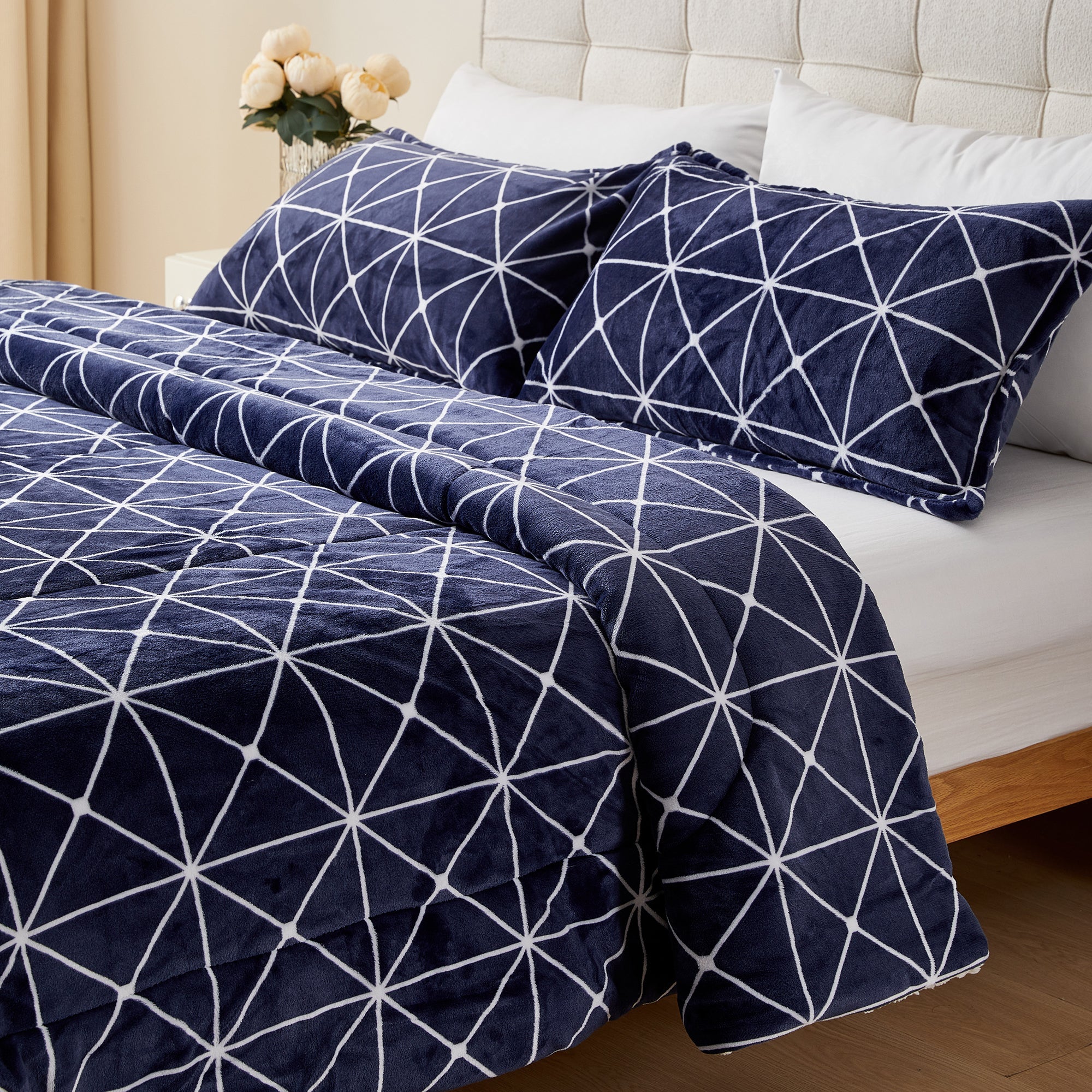 Imagen de Edredón nórdico Edredón Nórdico Borreguito con Funda de Almohada en color Azul marino de Meishida